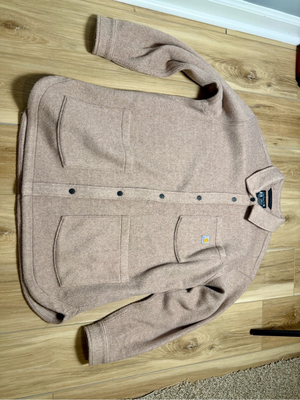 Carhartt Women's Taupe Button-Front Wool-Blend Cardigan